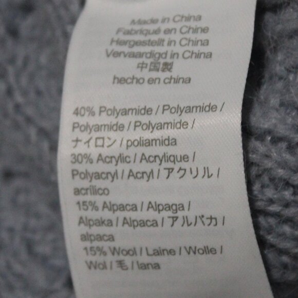 J. Crew Balloon Sleeve Blue Alpaca Blend Open Knit Sweater - Picture 8 of 11